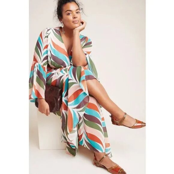 antrhopologie Dresses & Skirts - NWT Anthropologie Elysees Geometric Wrap Maxi Dress Size 2X